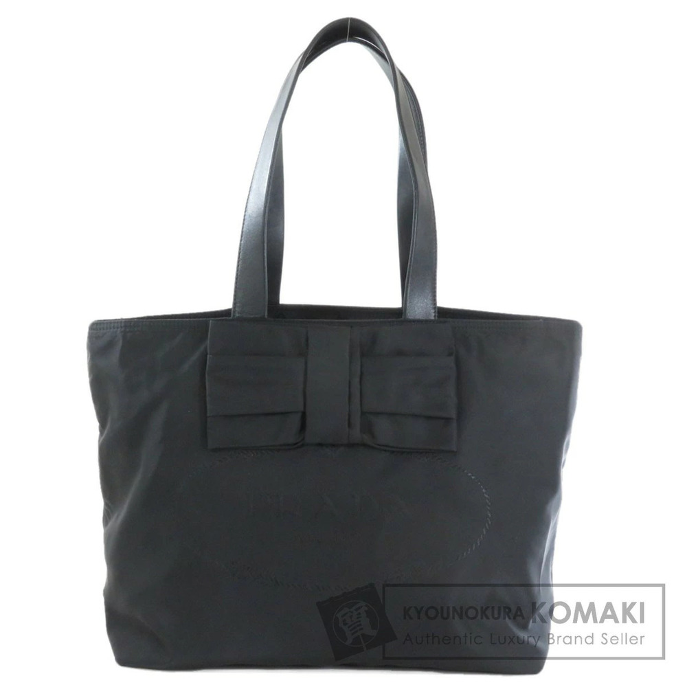Prada Tessuto Bow Tote black distinctive front bow